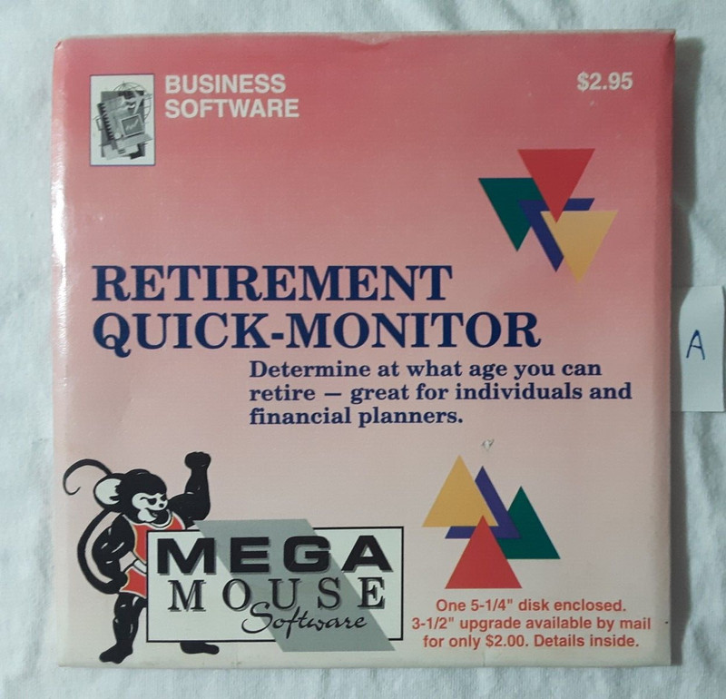 Retirement Quick-Monitor retro 5.25" floppy disk FREE SHIPPING 1994 SEE NOTE