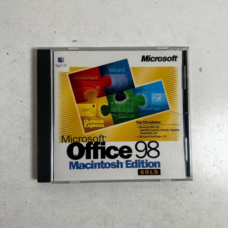 Microsoft Office 98 Macintosh Edition Gold Operating System Software