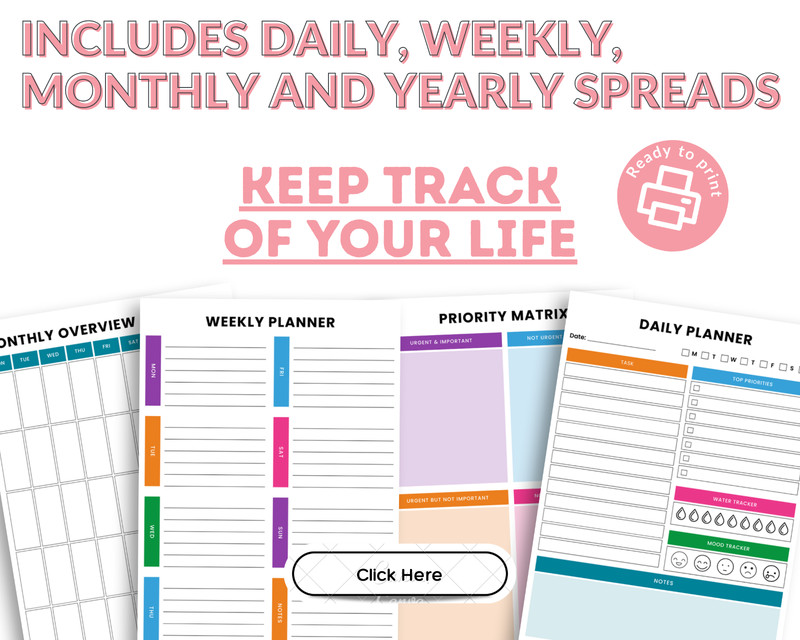 Printable & Digital Planner | 100+ Unique Layouts | Daily, Weekly, Monthly gallery