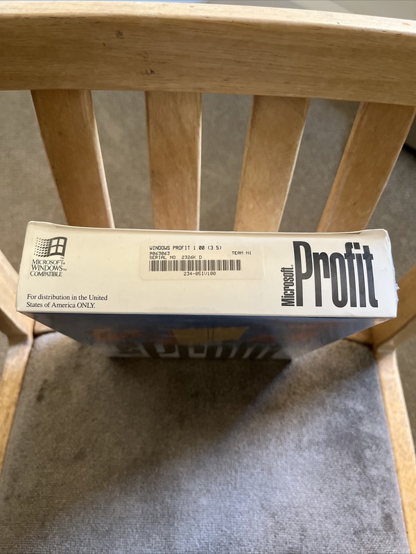 New Factory Sealed Microsoft Profit 1.00 1993 Accounting Software Windows gallery
