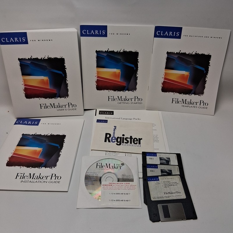 Vintage Claris FileMaker Pro 2.0 for Windows 3.0 gallery
