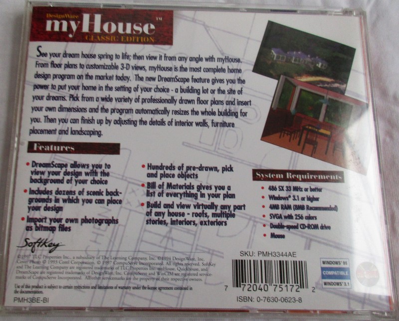 Computer Software: DesignWare myHouse, Classic Edition, for Windows 3.1 & 95 gallery