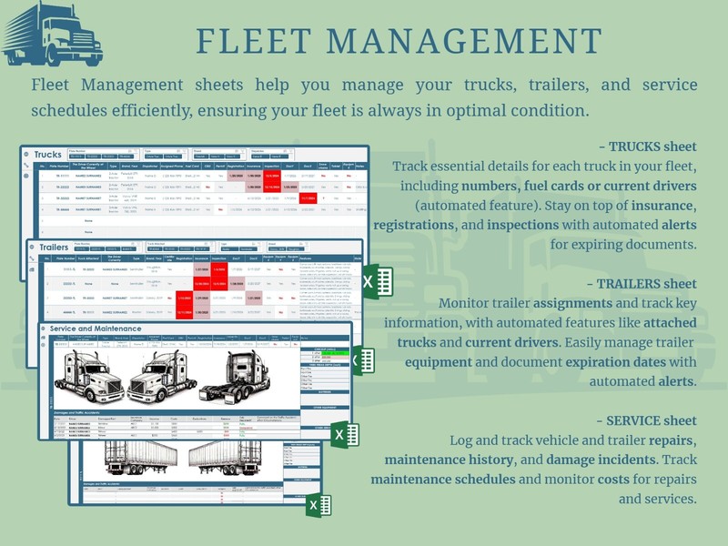 All-in-One Trucking Management Excel Workbook for Trucking Business, Dispatchers gallery