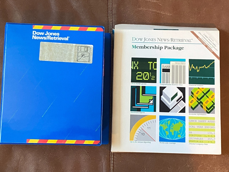 Dow Jones News/Retrieval Membership Package w/User Guides Software – Macintosh