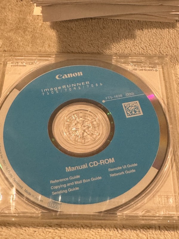 Canon ImageRunner Manual – CD ONLY NEW/SEALED!!!!