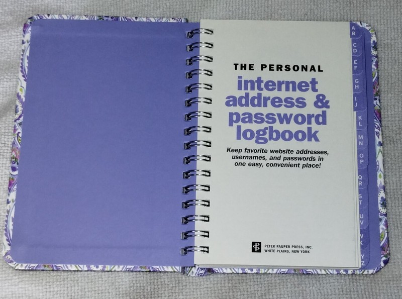 Internet Address and Password Book (purple paisley design)