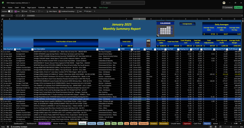 Reseller Inventory & Sales Tracking System Excel Workbook No Subscription (Pre) gallery