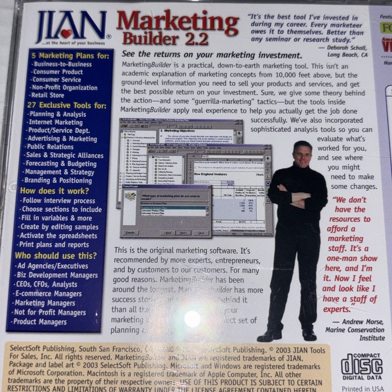Marketing Builder 2.2 CDRom Software Sales & Market Plan/analysis/implement Win. gallery