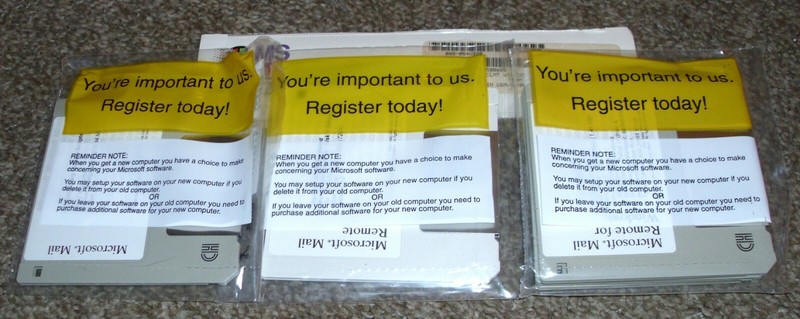 Microsoft Mail Remote (1995) Version 3.2 Complete (5) Diskettes Only New/Sealed