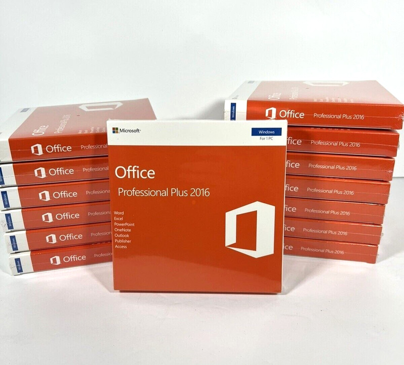 Microsoft Office 2016 Professional Plus DVD (Verified 8 PCs) +Product Key Sealed