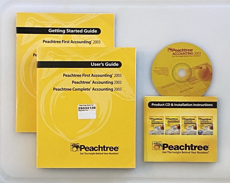 Peachtree Accounting 2003 CD, User Manuals, Serial Number - No Box