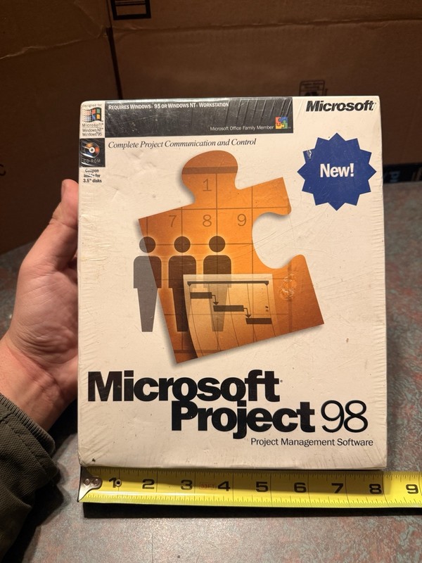 Microsoft Project 98 Full Version For PC Factory Sealed in Retail Box NEW