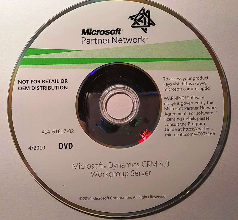 Microsoft Dynamics CRM 4.0 Workgroup Server Full Version DVD w/ Product Key