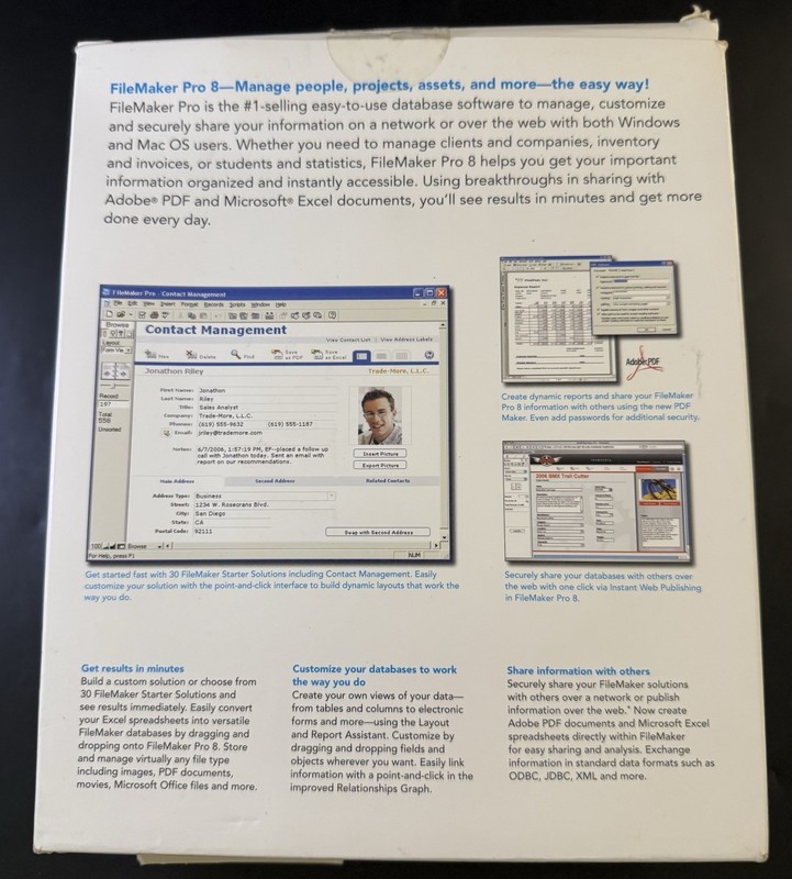FILEMAKER PRO 8 SOFTWARE & User Guide/Resource Guide FOR Windows AND MAC Vb8 gallery