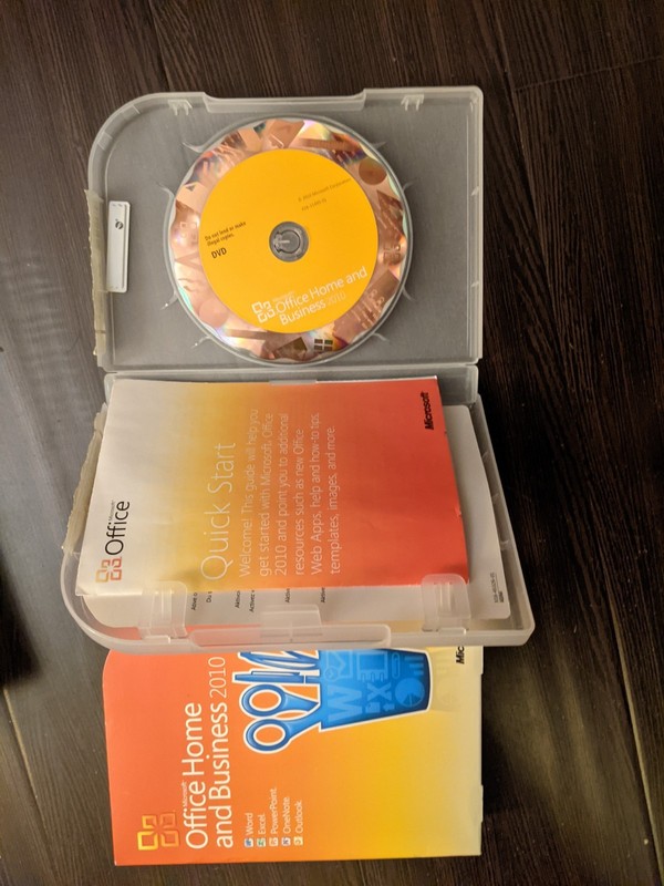 Microsoft Office Home and Business 2010 Windows 1 Disc With Product Key D343