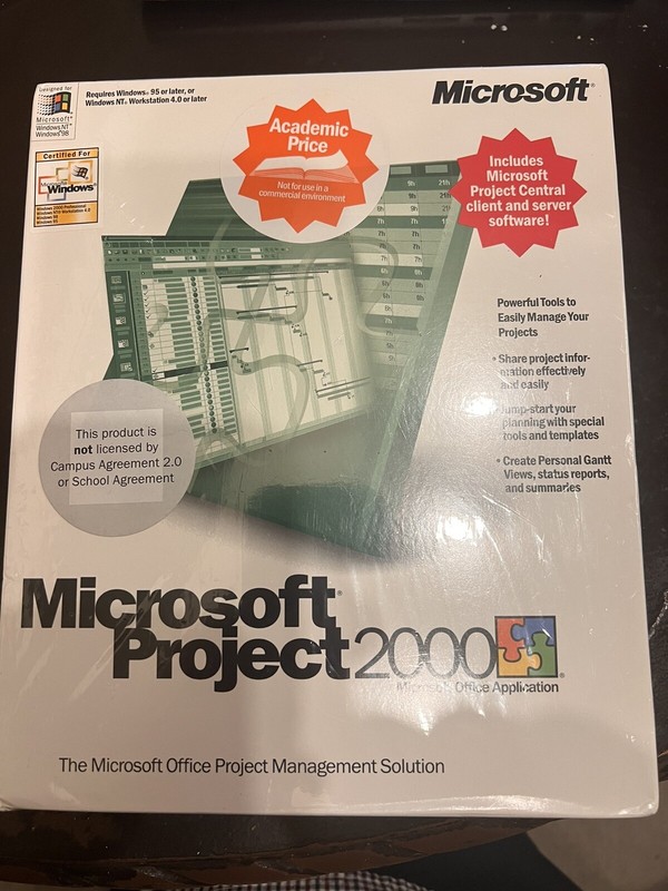 Microsoft Project 2000_For Windows Sealed In Box. I DONT KNOW IF ITS STILL VALID