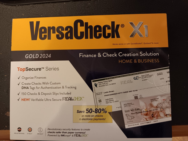 VersaCheck X1 GOLD 2024- HOME AND BUSINESS Software- New