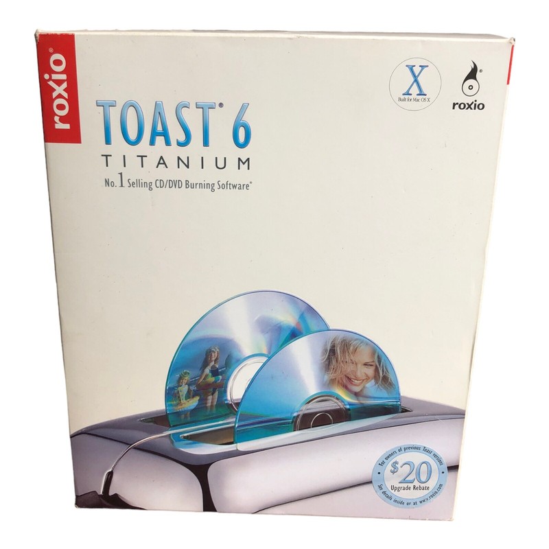 ROXIO TOAST 6 TITANIUM CD/DVD BACKUP SOFTWARE (JMS9) TC Vintage Max OS X PC gallery
