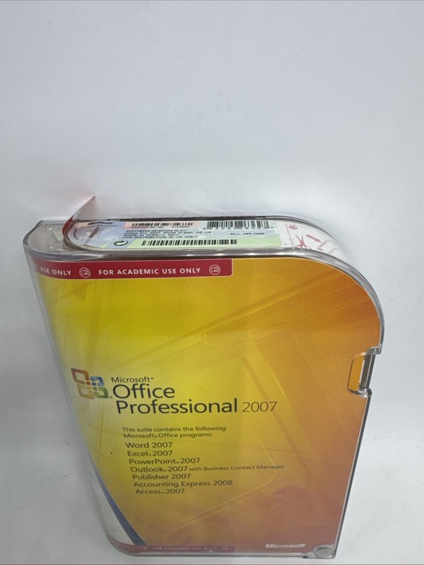 Microsoft Office Professional 2007 Full Version Academic Use Only New Sealed gallery