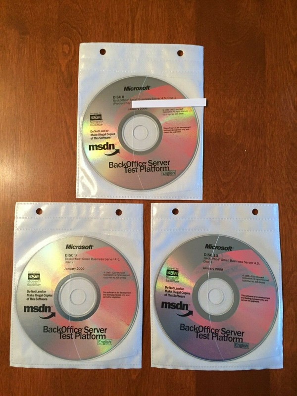 MICROSOFT MSDN BACKOFFICE SMALL BUSINESS SERVER 4.5 3 DISC SET CD-ROM