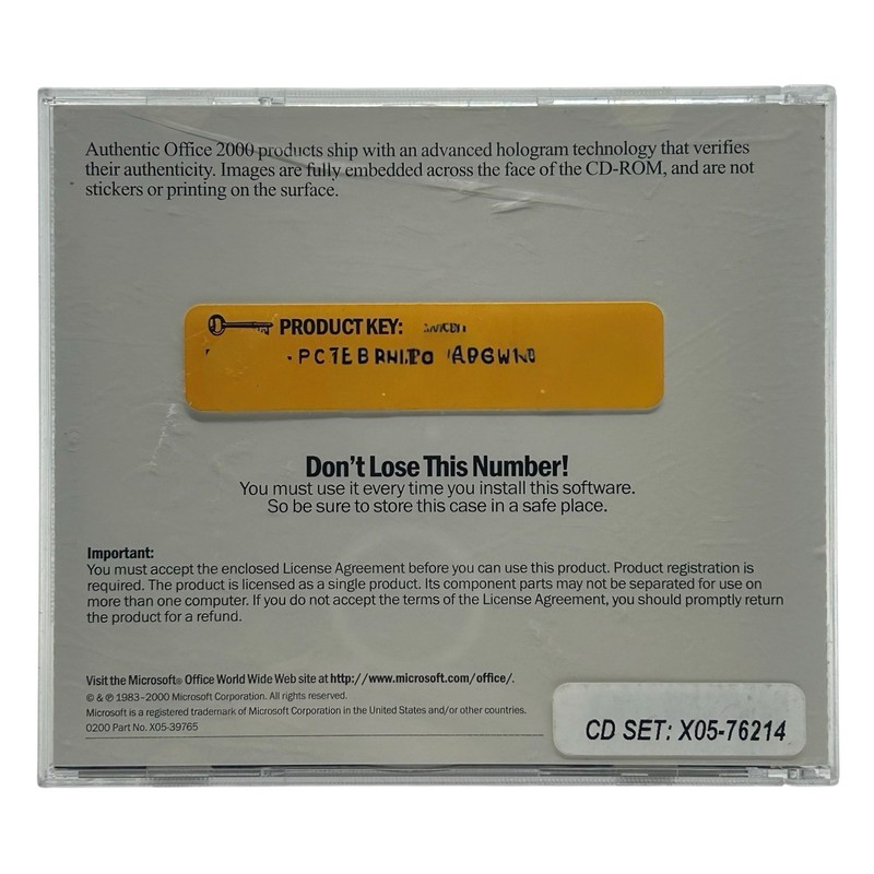 Microsoft Office 2000 Professional 2 CD-ROM Set WINDOWS NT/98 w/ Product Key gallery