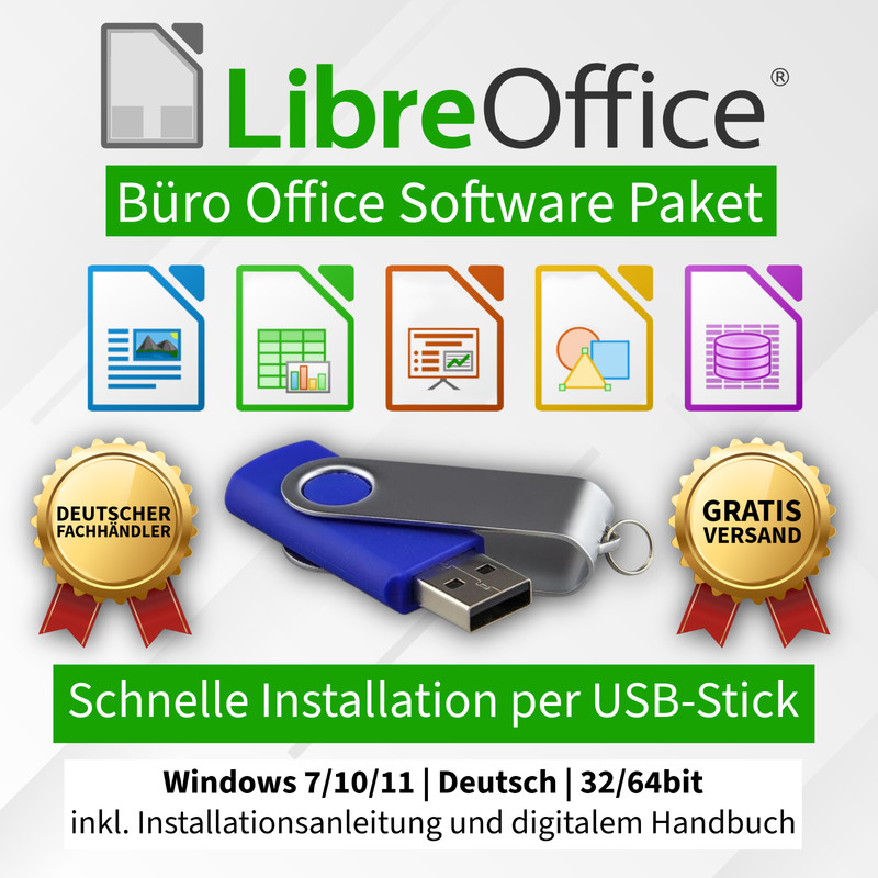 Libre Office Office Software USB Flash Drive for Windows 7/10/11