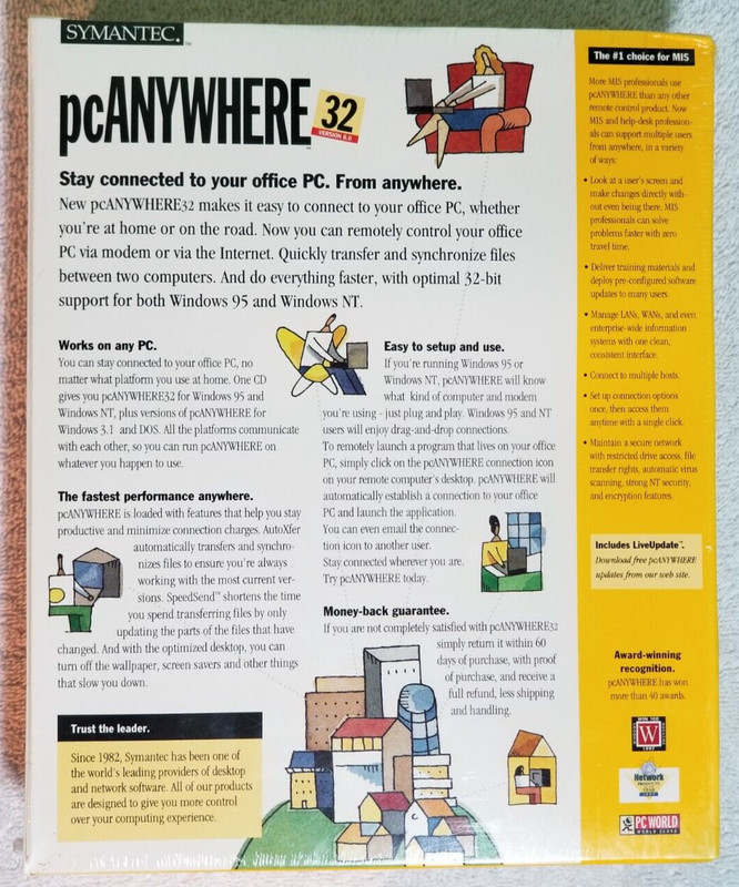 Symantec PC Anywhere 32 Version 8.0: Vintage Windows 95/98 NT 3.1 DOS Software gallery