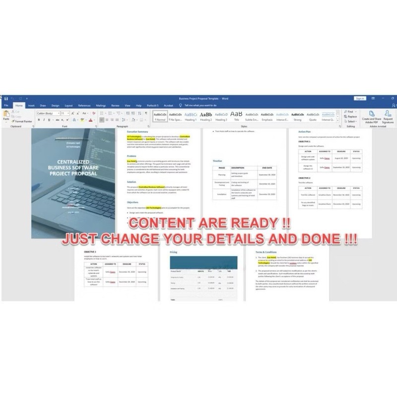 50 Sets Project Proposal Word Template Content Ready (Edit Details Only MS Word) gallery