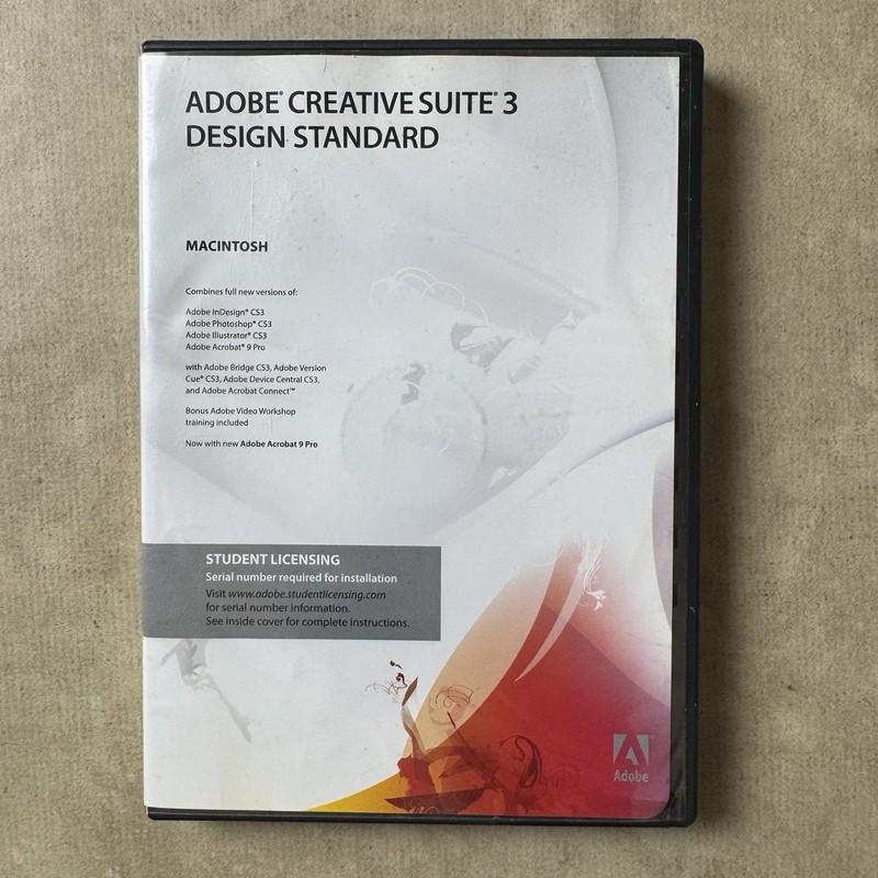 Adobe Creative Suite 3 Design Standard CS3 For Mac Student License W/serial 2008