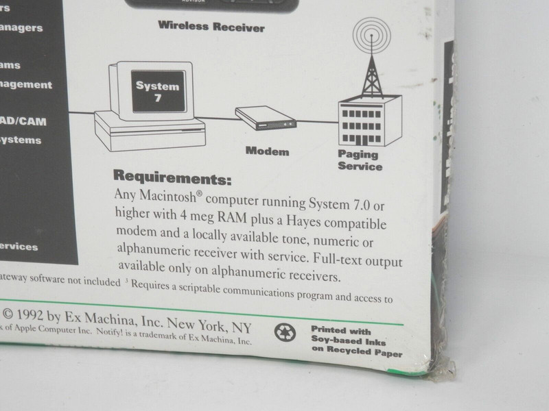 Ex Machina Notify Vintage Software Macintosh Wireless Message Center New SEALED gallery