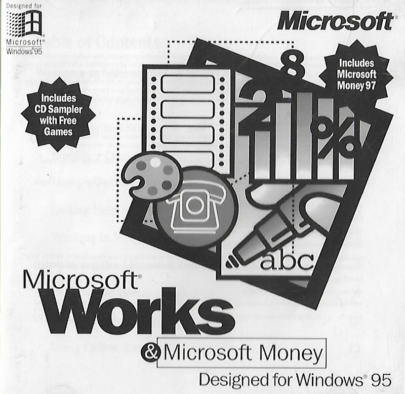 Microsoft Works & Money 97 with Games Sampler Word Windows PC CD-ROM (1996)