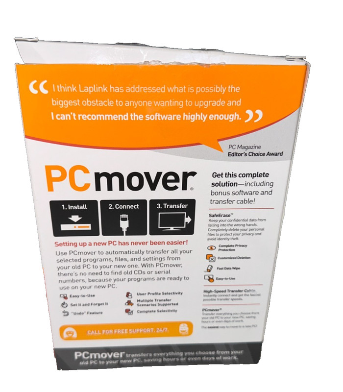 Laplink PCmover Ultimate-PC Transfer Software w/High-Speed Ethernet Cable-USED gallery