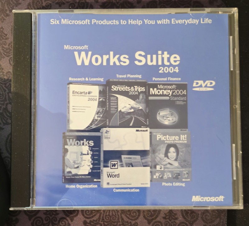 Microsoft Works Suite 2004 DVD-ROM PC Includes Key and Product Codes Sealed NEW