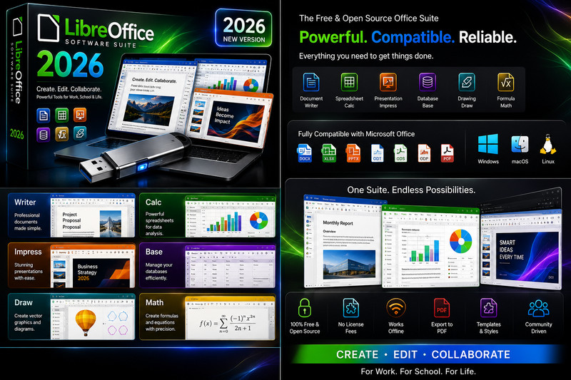 LibreOffice 2026 Software Suite MAC os ~ Word Process, Home Student Business CD gallery
