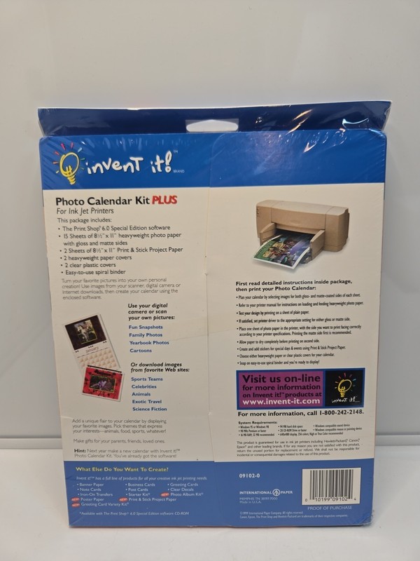 Invent it Photo Calendar Kit Plus for Ink Jet Printers Software Included NEW gallery