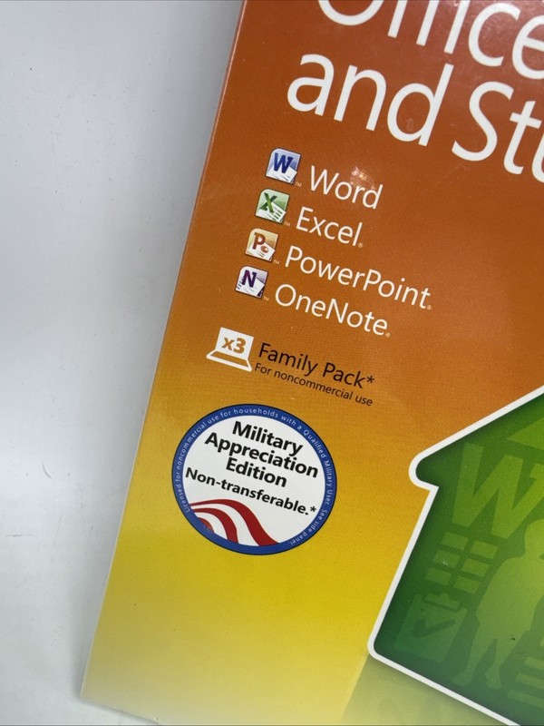 Microsoft Office Home & Student 2010 Windows x3 Family Pack New Sealed Military gallery