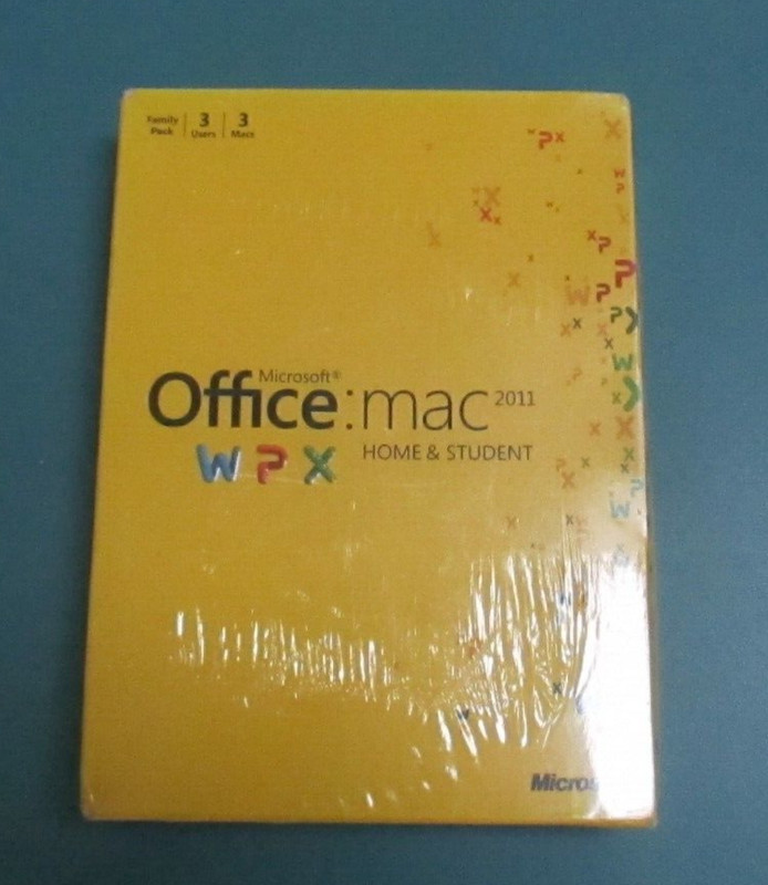SEALED MICROSOFT THREE USER OFFICE MAC 2011 HOME STUDENT RETAIL BOX W7F-00014