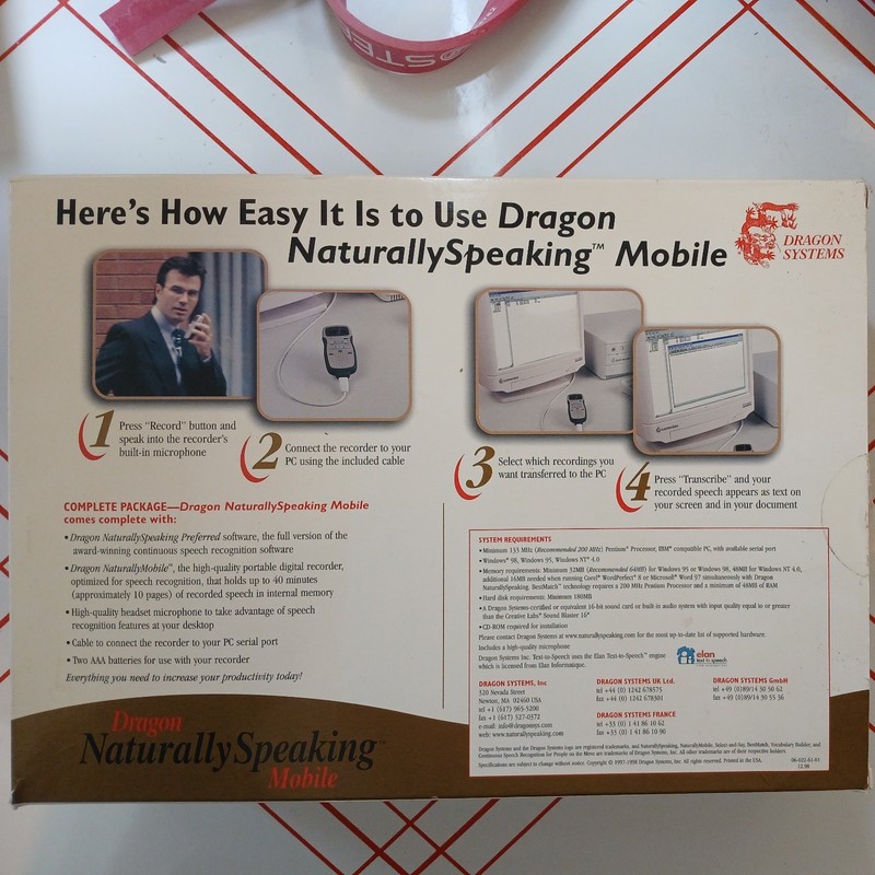 Dragon Naturally Speaking Mobile Version 4 Continuous Speech Recognition gallery