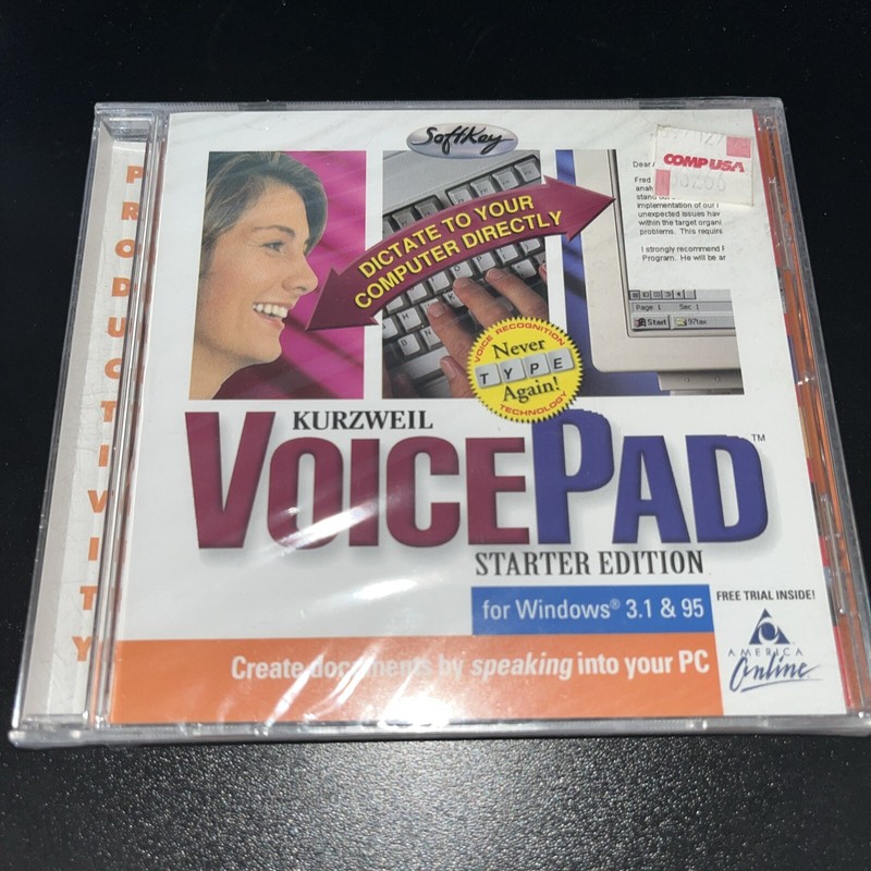 1997 Kurzweil Voice Pad Starter Edition, PC, CD-ROM, Windows 3.1 / 95