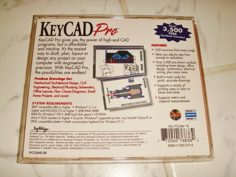 Key CAD Pro KeyCad For Windows Win 95 Softkey CDROM For PC / Compatible + Book gallery