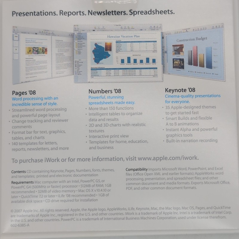 Mac Apple iWork & iLife ’08 Software Lot Bundle Discs gallery