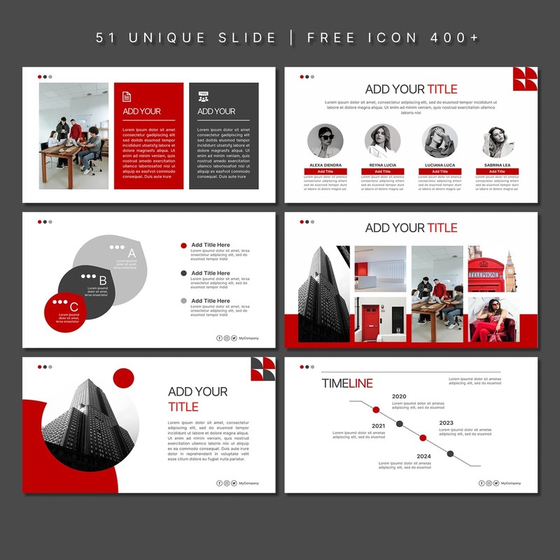 Red PowerPoint Template - Modern Business & Car Presentation Slide Deck gallery