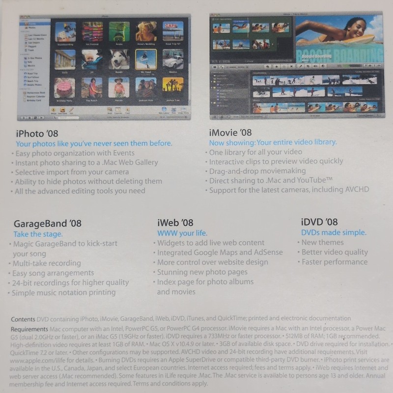 Mac Apple iWork & iLife ’08 Software Lot Bundle Discs gallery