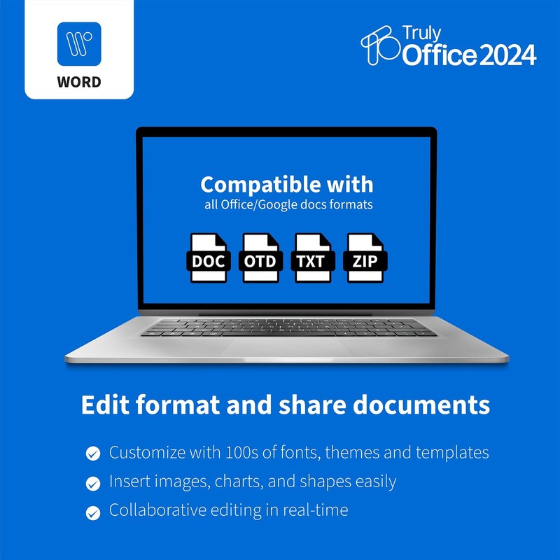 TrulyOffice 2024 Family Lifetime License for Windows | 4 in 1 All Access gallery
