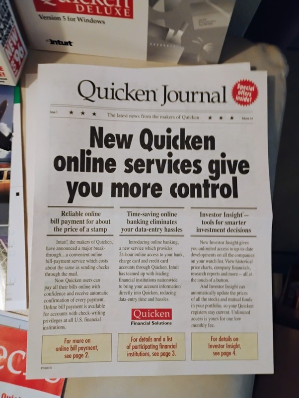 open box Vintage Quicken Deluxe for Window 95 cd-rom Intuit 1994 gallery
