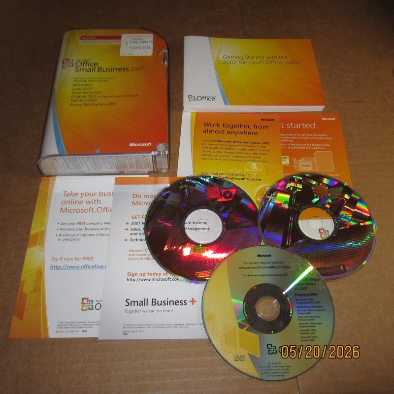 Microsoft Office Small Business 2007 Upgrade w/ Key Word Excel Powerpoint gallery