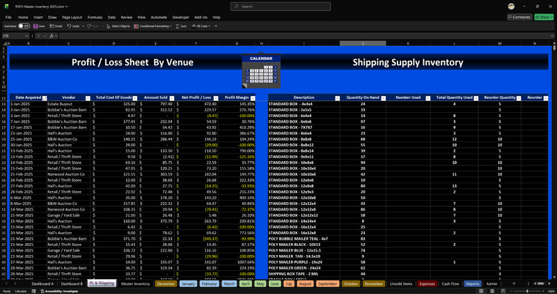 Reseller Inventory & Sales Tracking System Excel Workbook No Subscription (Pre) gallery