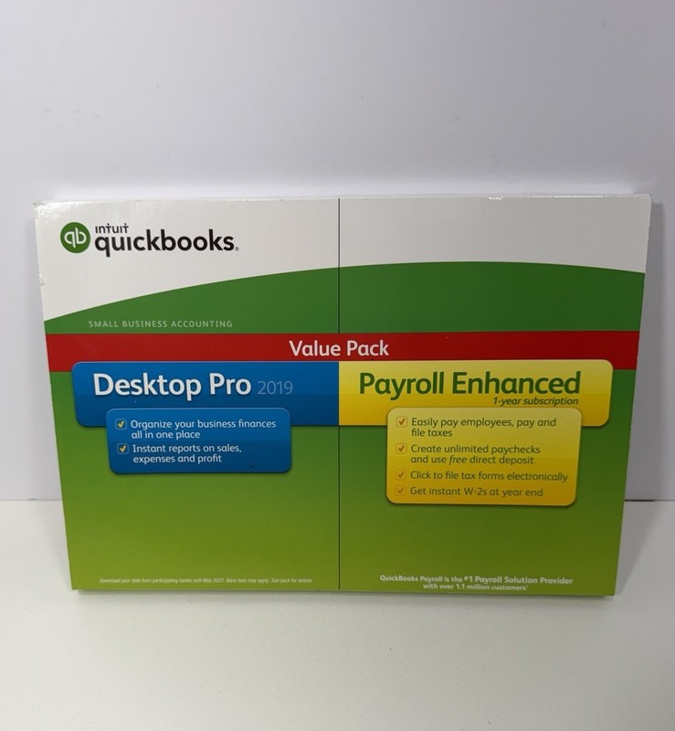 INTUIT QUICKBOOKS DESKTOP PRO 2019 W/PAYROLL ENHANCED FACTORY SEALED