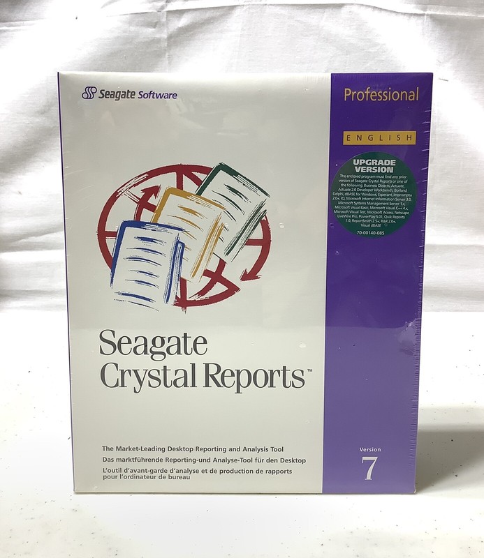 Seagate Software Crystal Reports Professional Upgrade Version 7 ~ NEW & SEALED