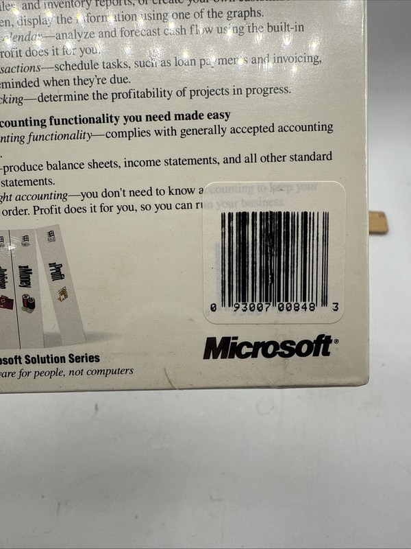 Microsoft Profit Business Management Accounting Software DOS Windows Rare SEALED gallery